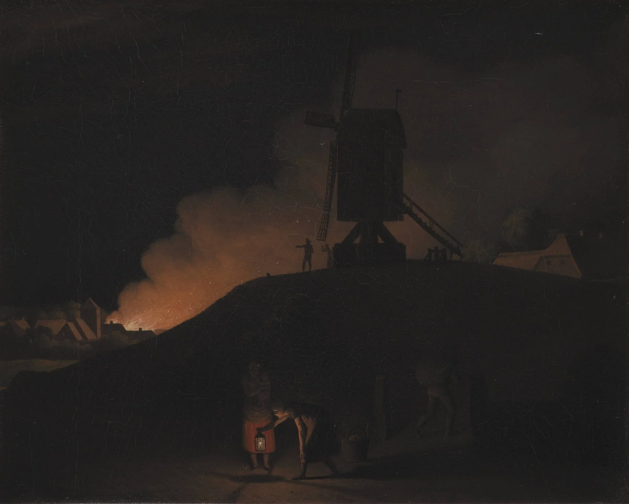 A Fire at Night, by Unknown artist, 1807