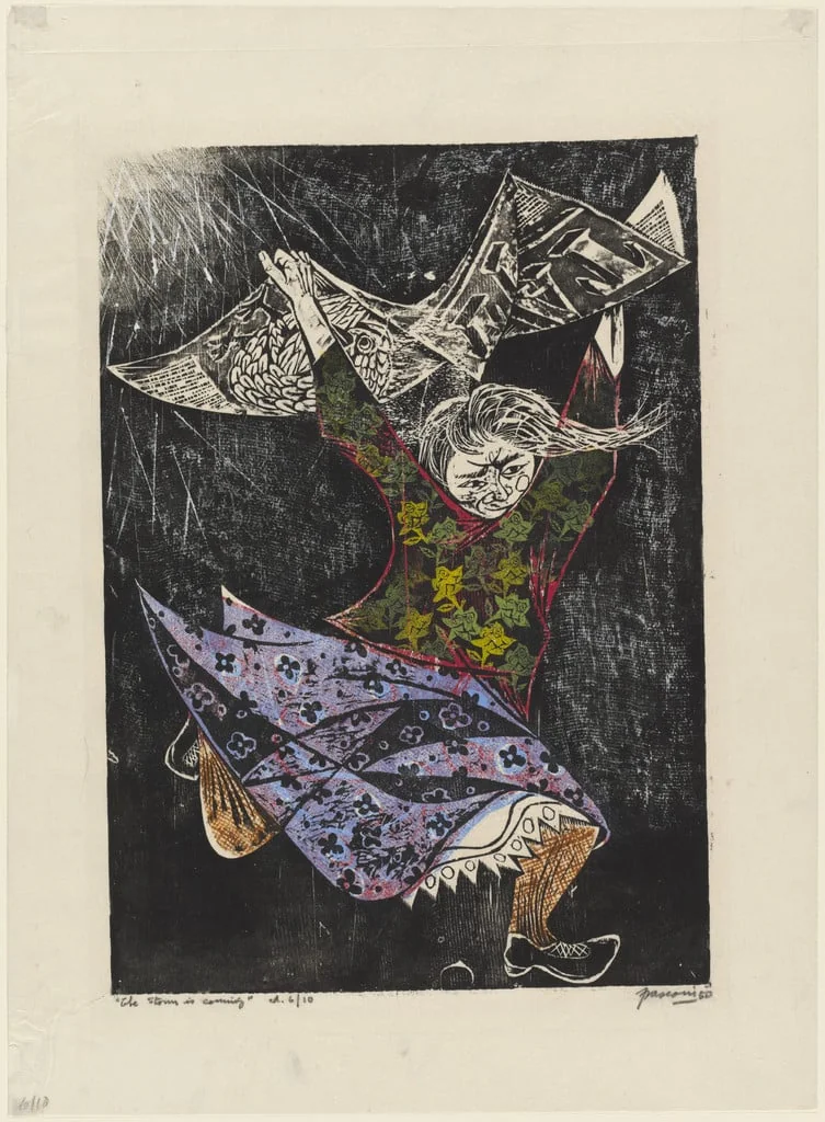 Untitled, by Antonio Frasconi, ink, 1950