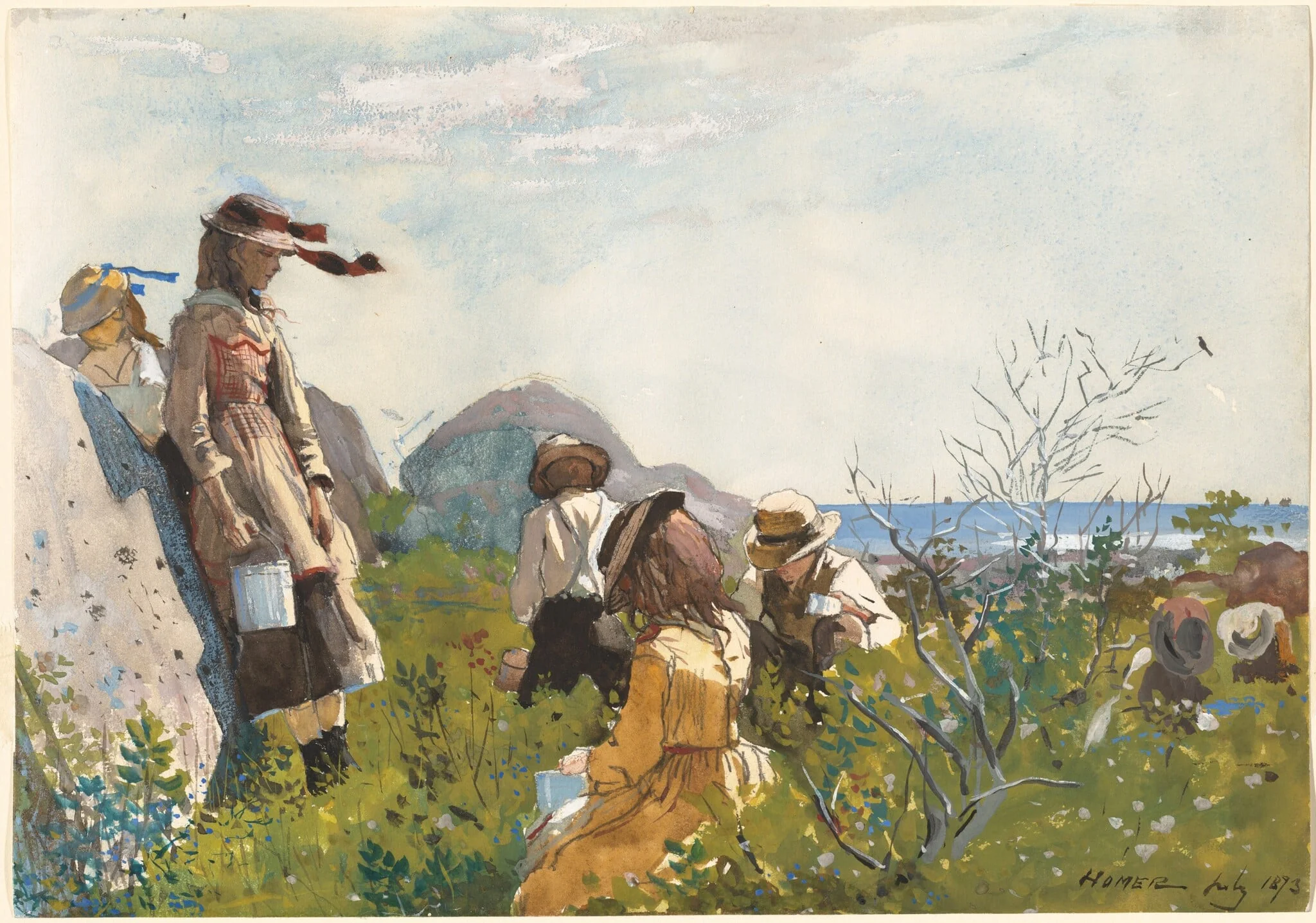 Berry Pickers, by Winslow Homer, gouache, 1873