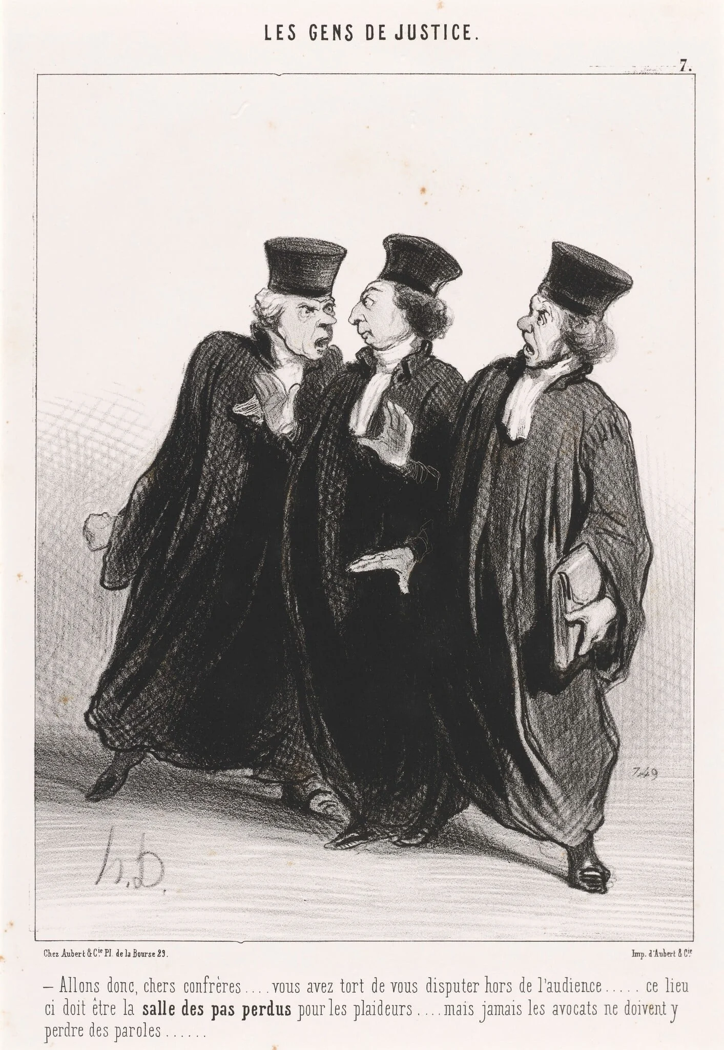 Allons donc, chers confrères..., by Honoré Daumier, ink, 1845