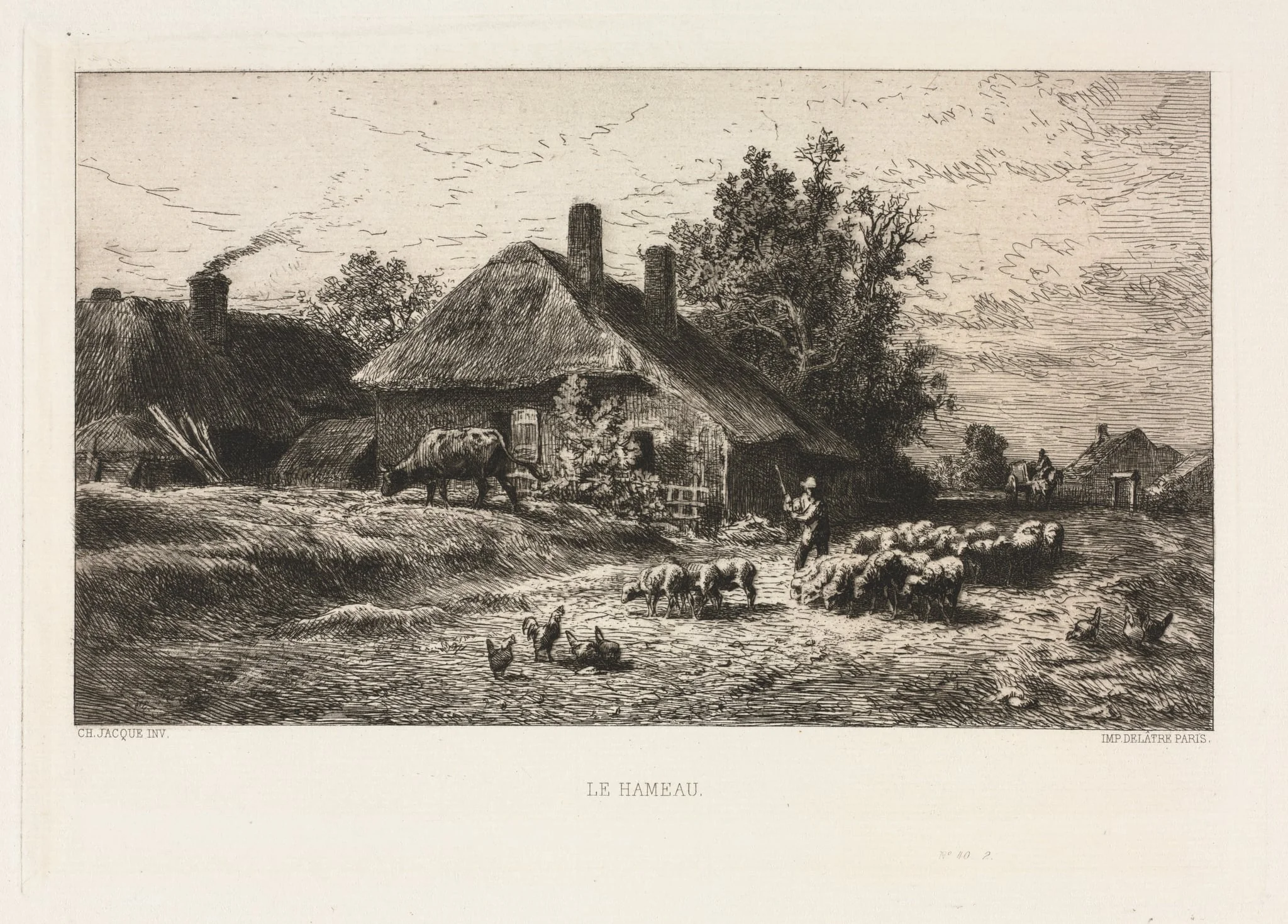 The Hamlet, by Charles Jacque, 1867
