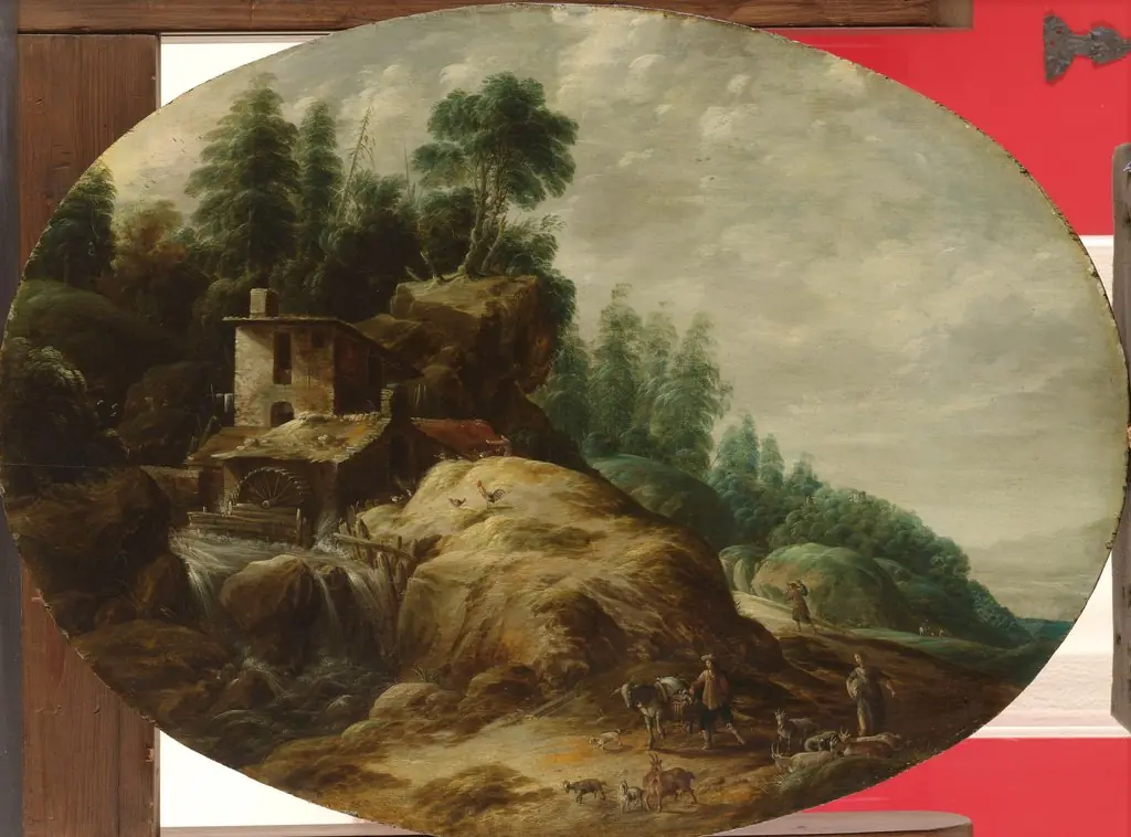 Landscape with a watermill