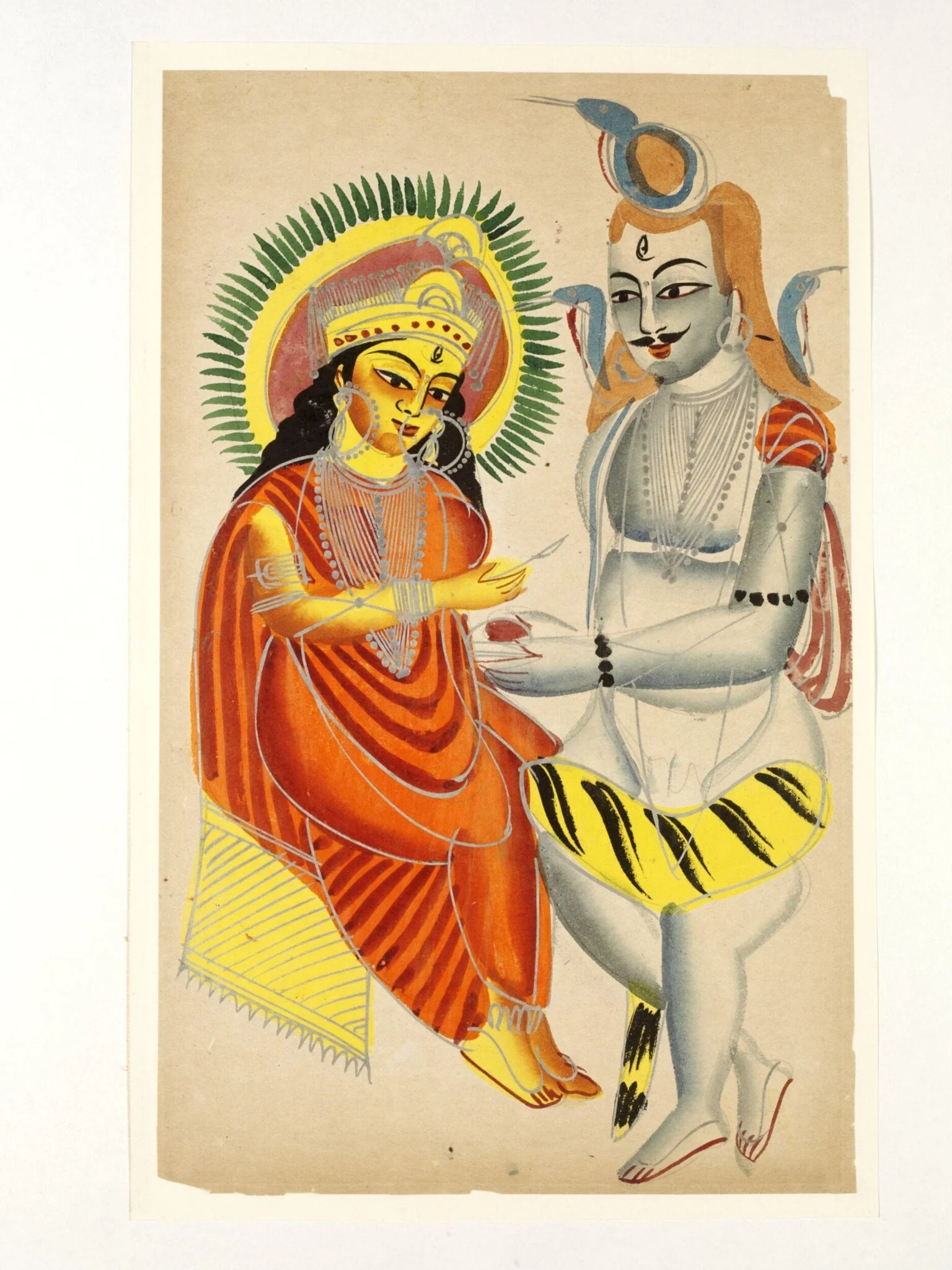 Annapurna and Shiva, by Unknown, paint, 1890