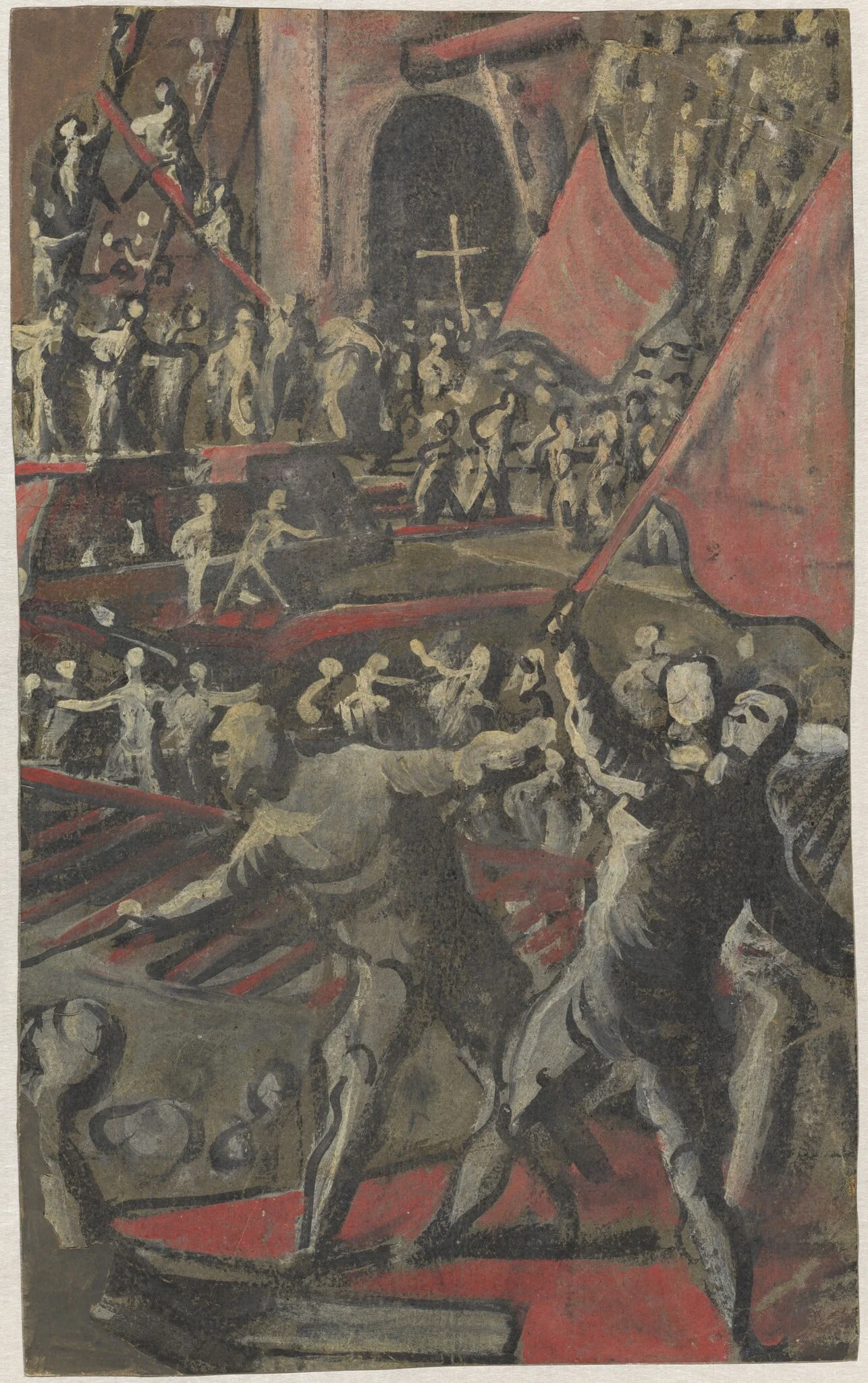 Venetian Soldiers Attacking Constantinople (recto), by Domenico Tintoretto, 1602