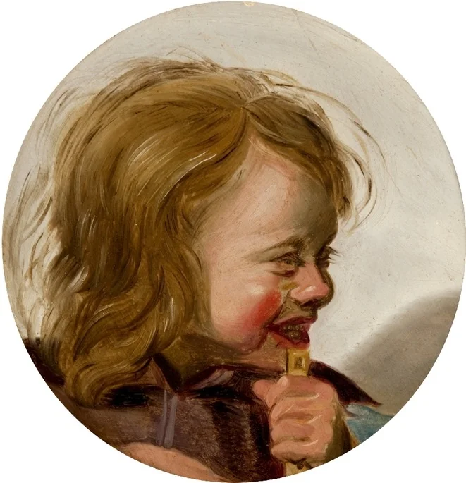 Head of a Boy with a Whistle, by Frans Hals, oil, 1650