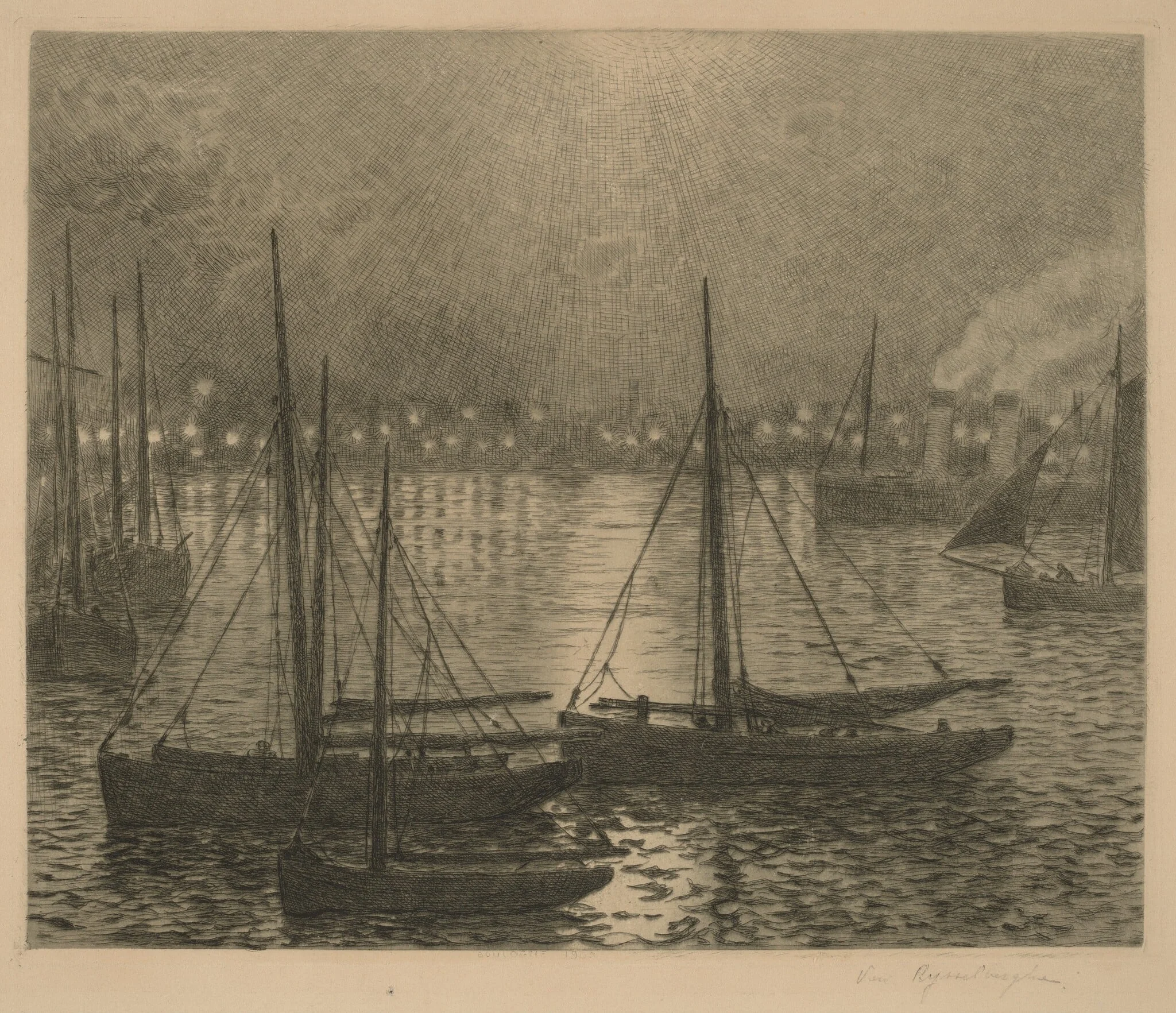Boulogne, by Théo van Rysselberghe, ink, 1900
