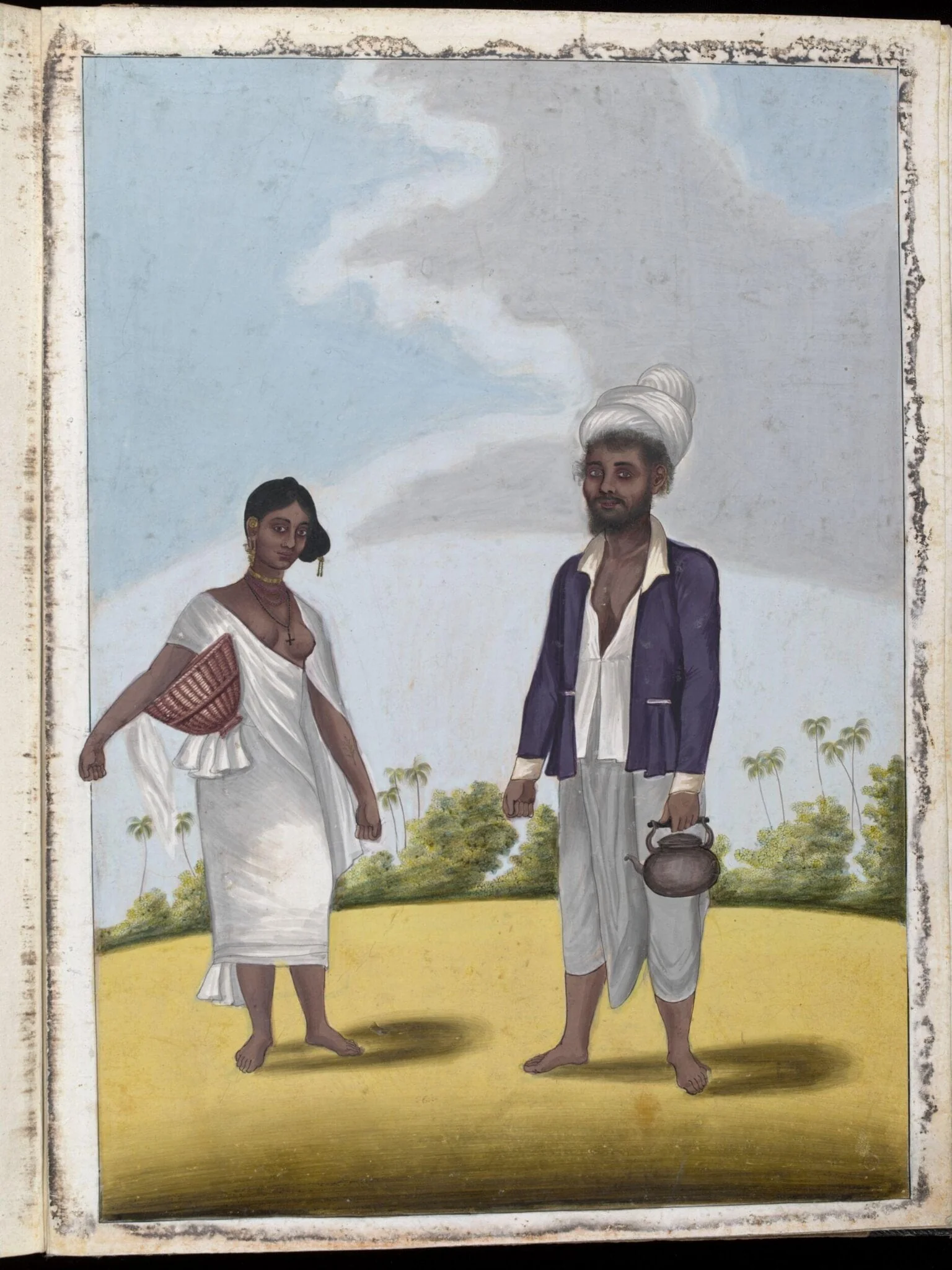 A cook and his wife, by Unknown, paint, 1805