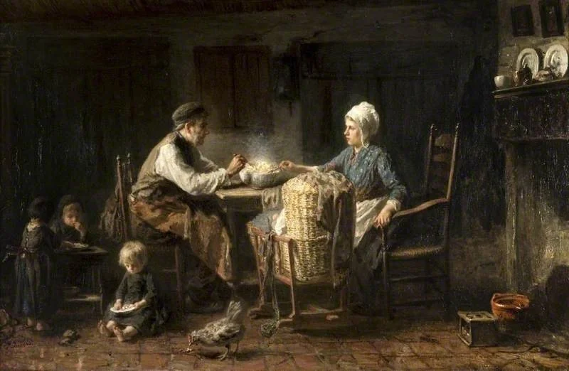 The Frugal Meal, by Jozef Israëls, oil, 1888