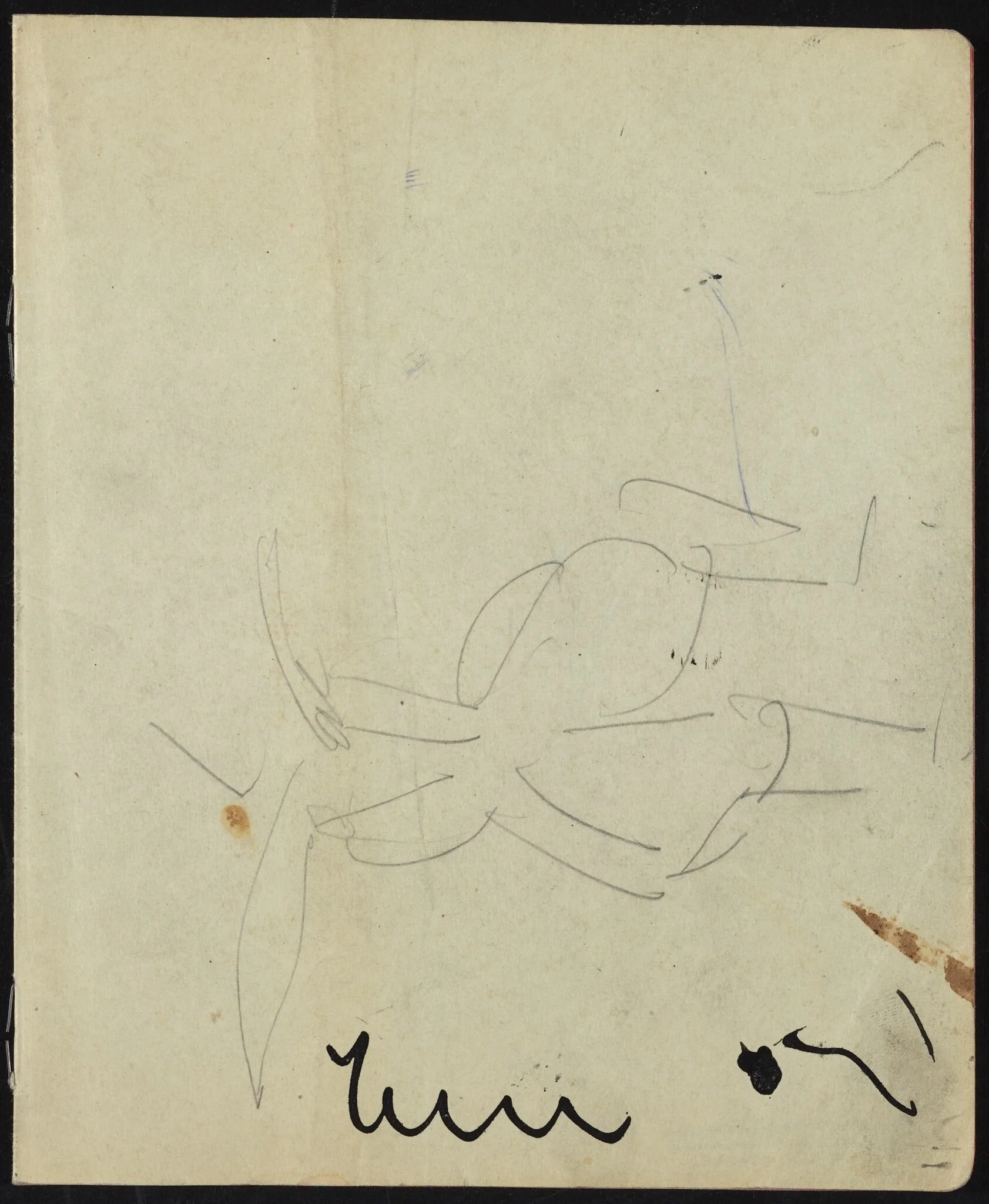 Dancers and Performers  (Page from a Sketchbook), by Ernst Ludwig Kirchner, graphite, 1911