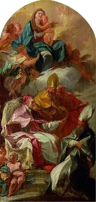 The Virgin and Child in Glory and the four Latin Fathers of the Church