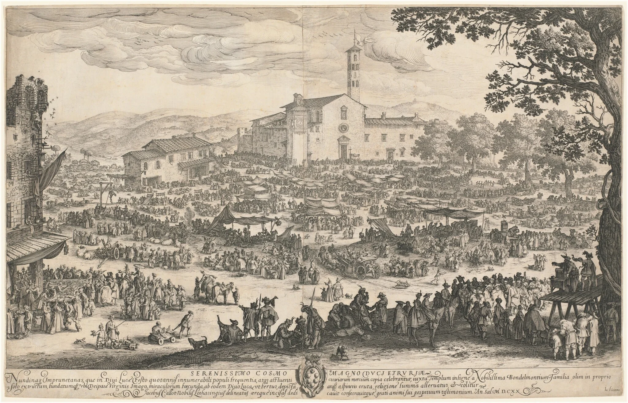 The Fair at Impruneta, by Jacques Callot, ink, 1620