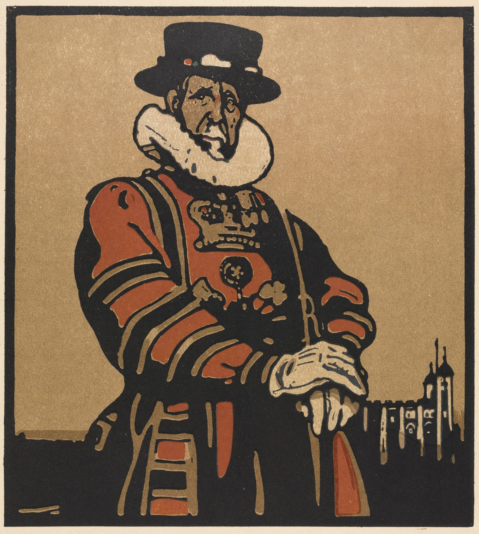 London Types: Beefeater, by William Nicholson, 1898