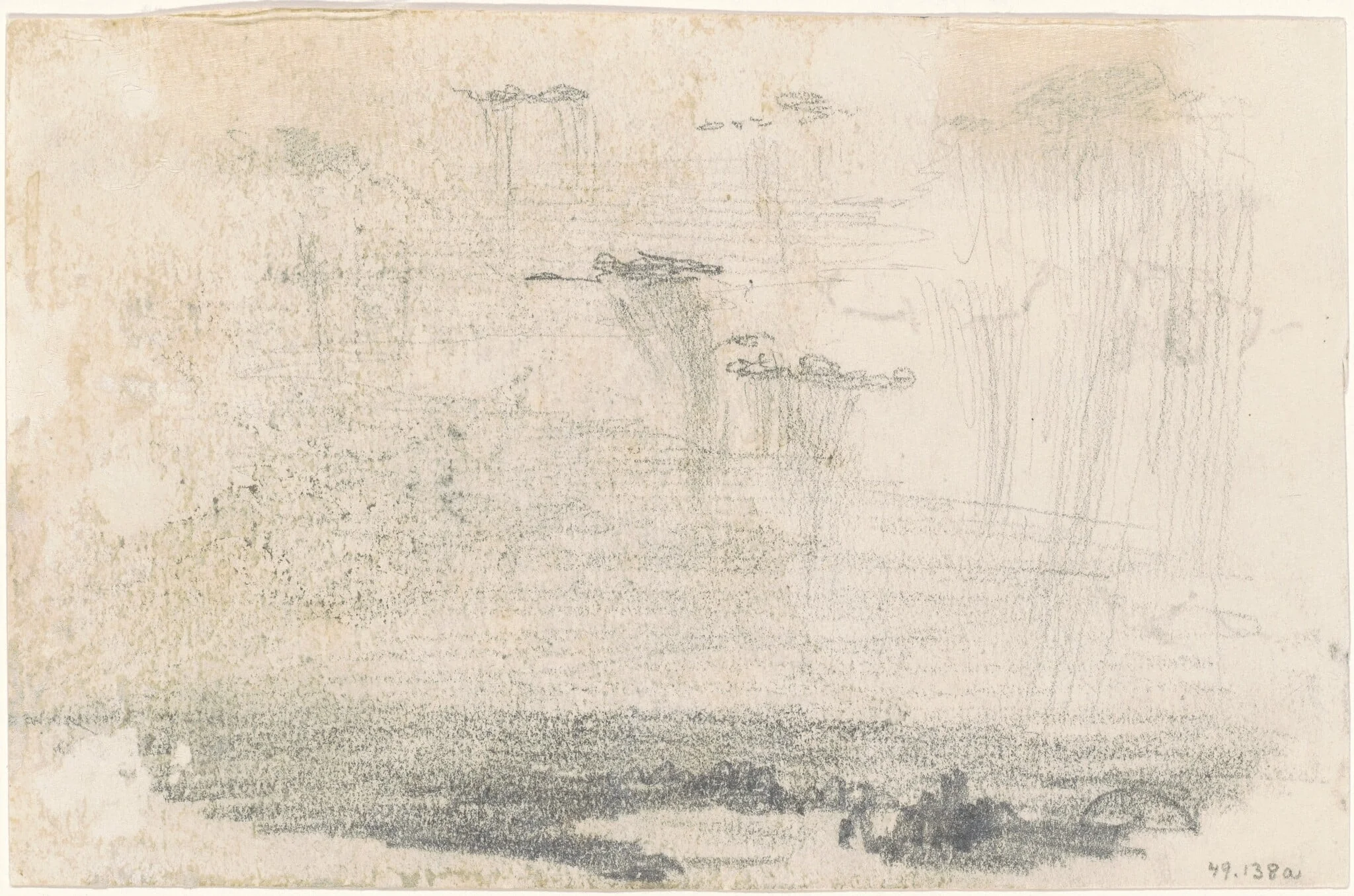 Clouds [verso], by John Singer Sargent, graphite, 1871