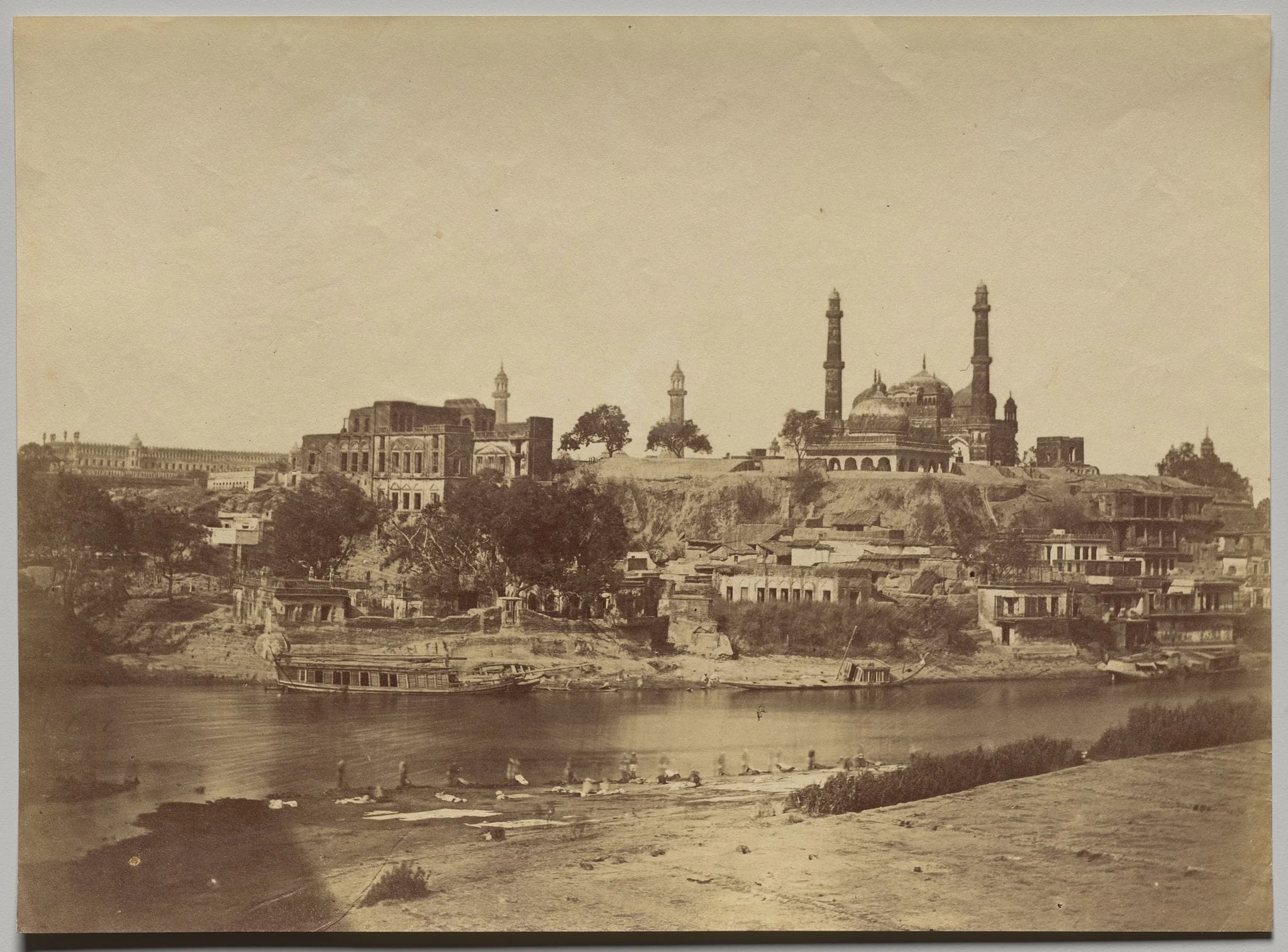 The Muchee Bhawan Fort and the Gomti River Taken from the Stone Bridge, by Felice A. Beato, 1858