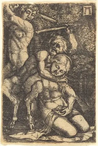 Two Satyrs Fighting about a Nymph