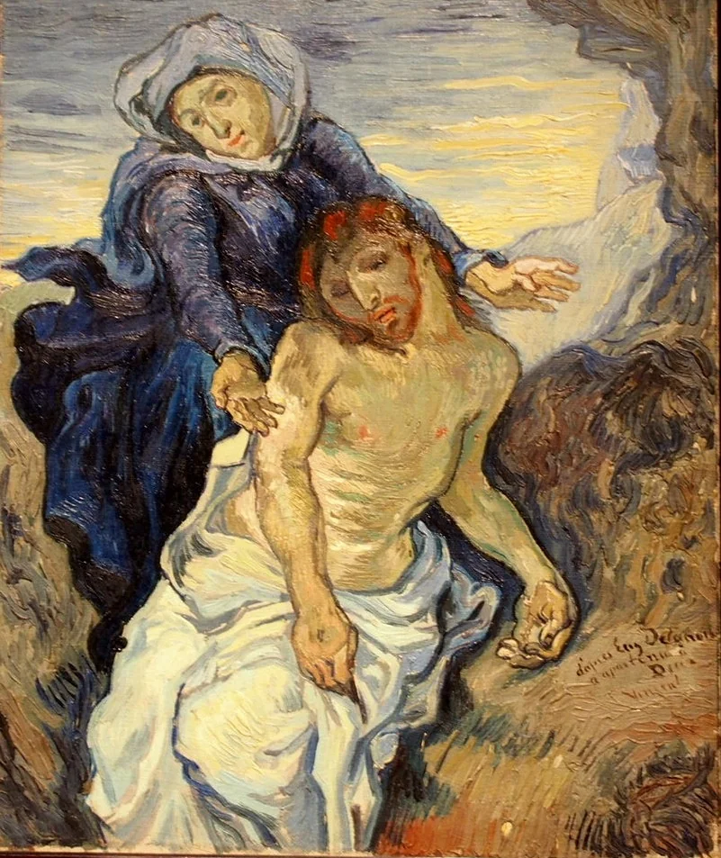 Pietà, by Vincent van Gogh, oil, 1889