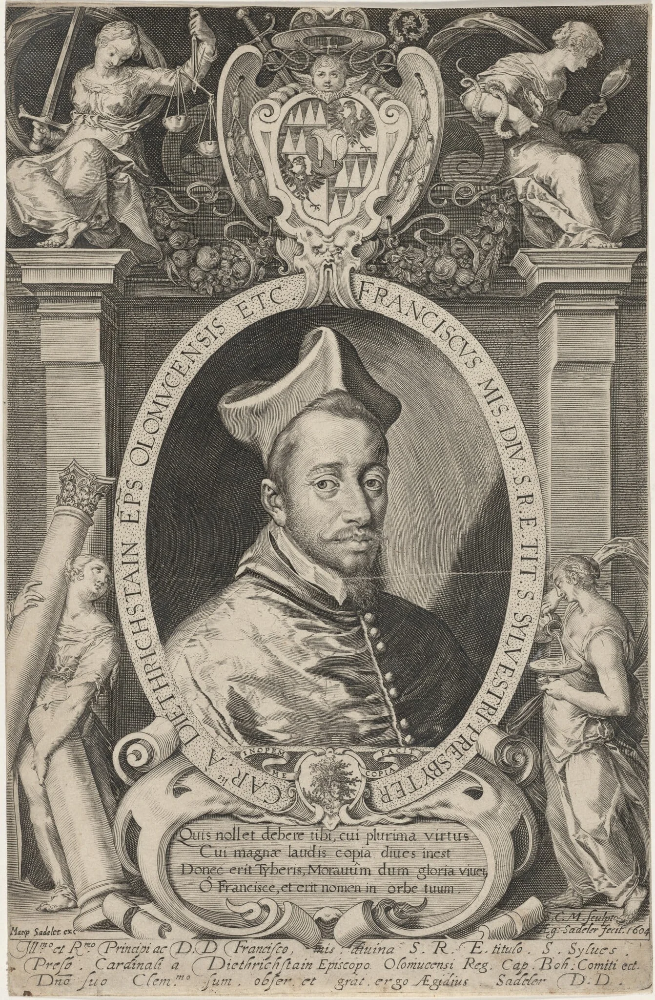 Francis Sylvestri, Cardinal, by Aegidius Sadeler II, ink, 1604