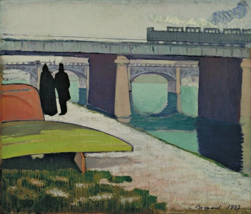 Iron Bridges at Asnières, by Émile Bernard, oil, 1894