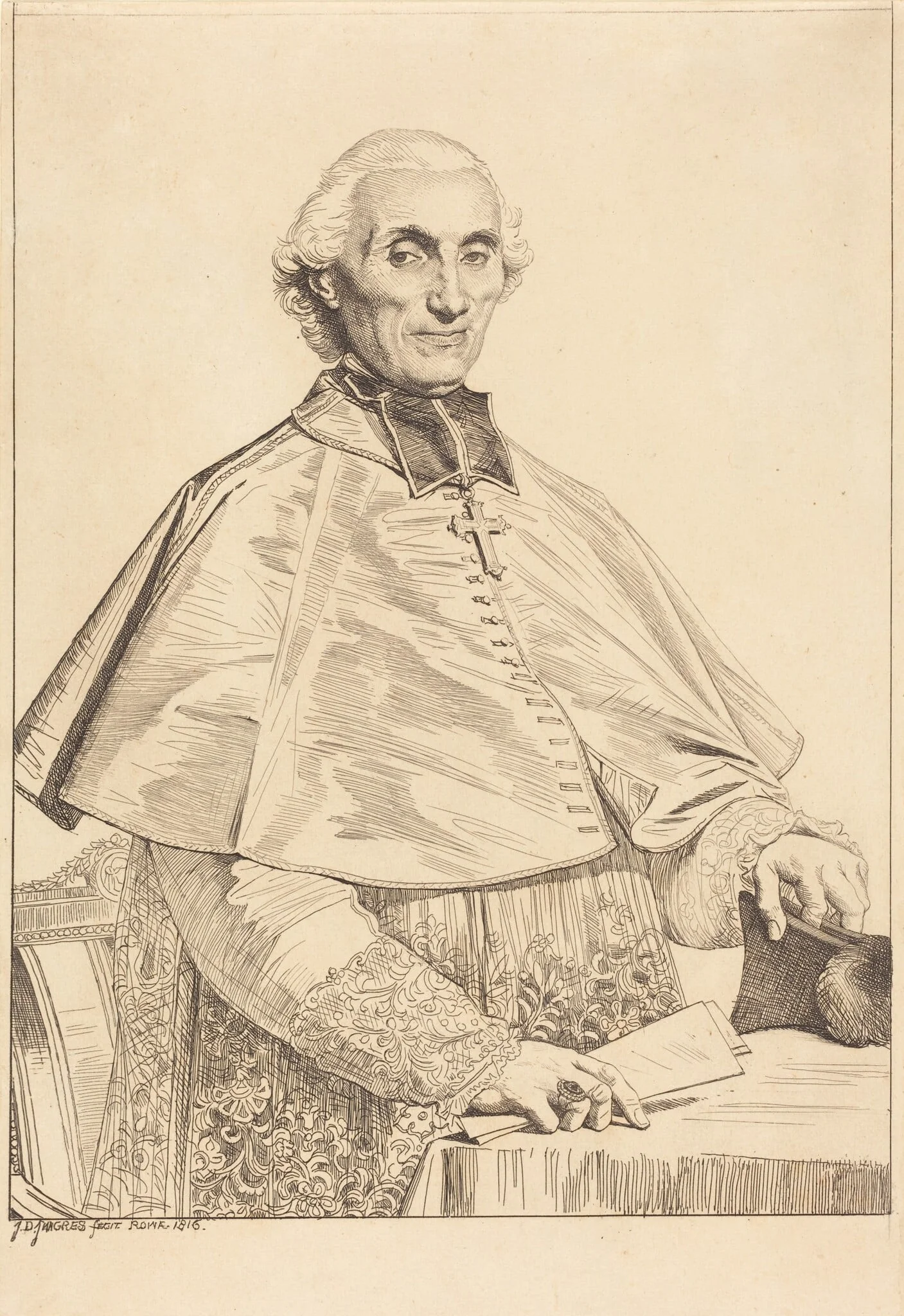 Gabriel Cortois de Pressigny, by Jean Auguste Dominique Ingres, ink, 1816