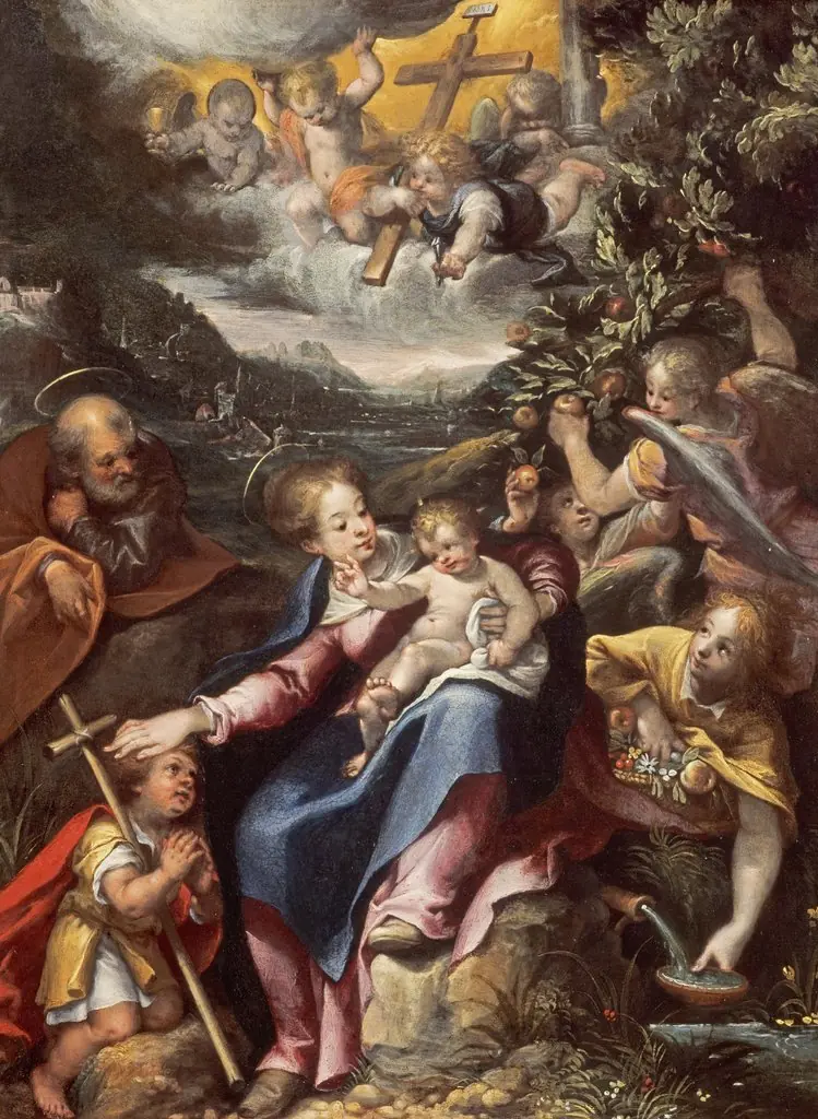 The Holy Family with the Infant Saint John the Baptist in a Landscape