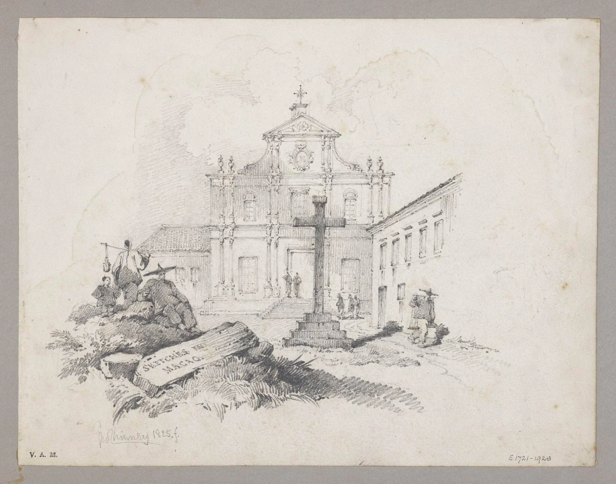 Composition: Church of S. Domingos and Cross opposite the Cathedral