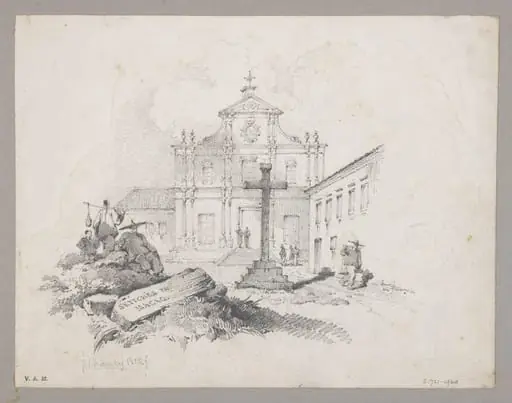 Composition: Church of S. Domingos and Cross opposite the Cathedral