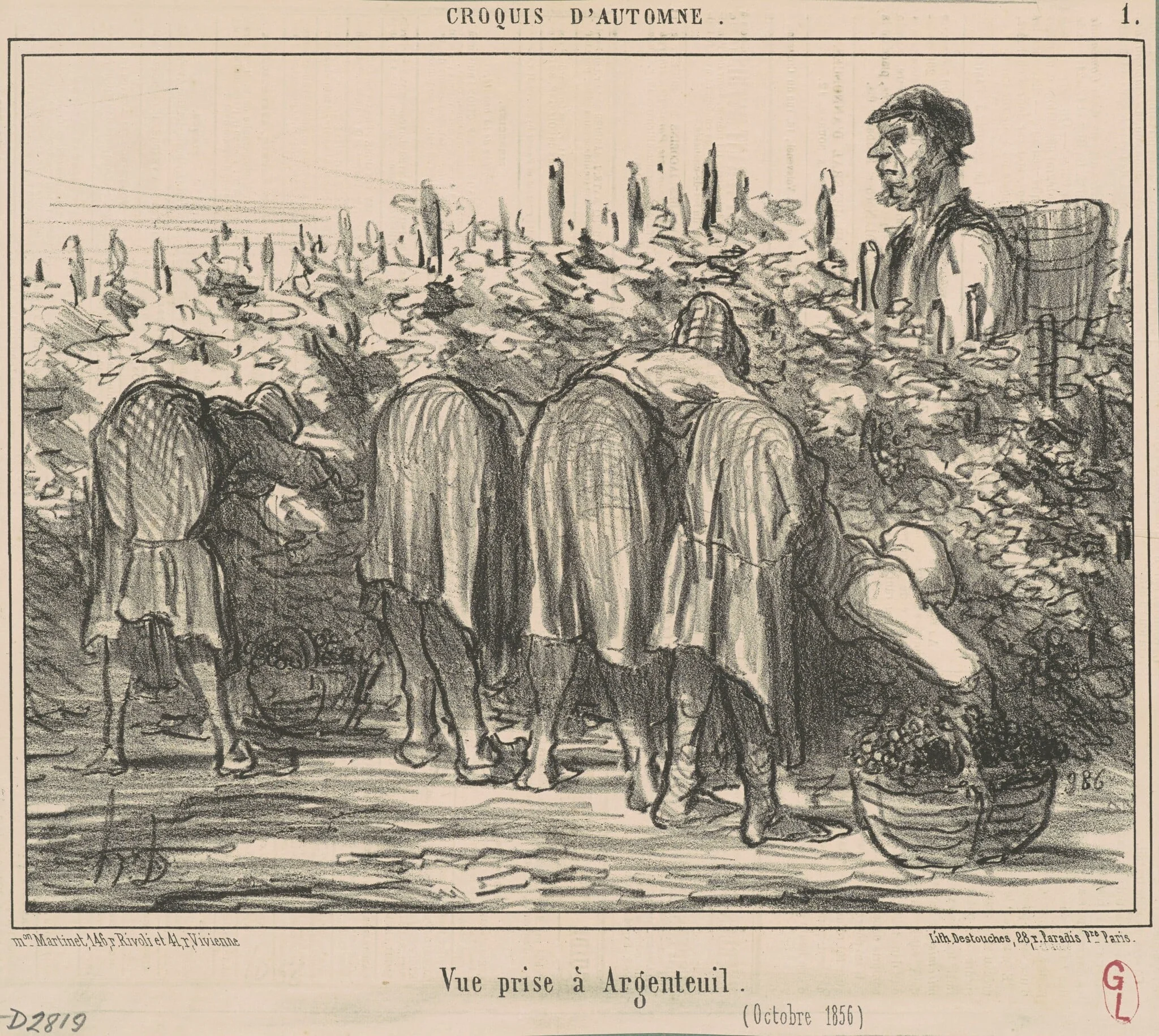 Vue prise a Argenteuil (Octobre 1856), by Honoré Daumier, ink, 1856