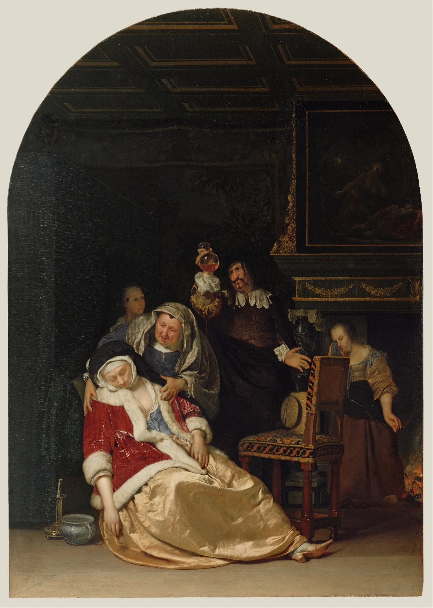 The Doctor's Visit, by Frans van Mieris the Elder, oil, 1667