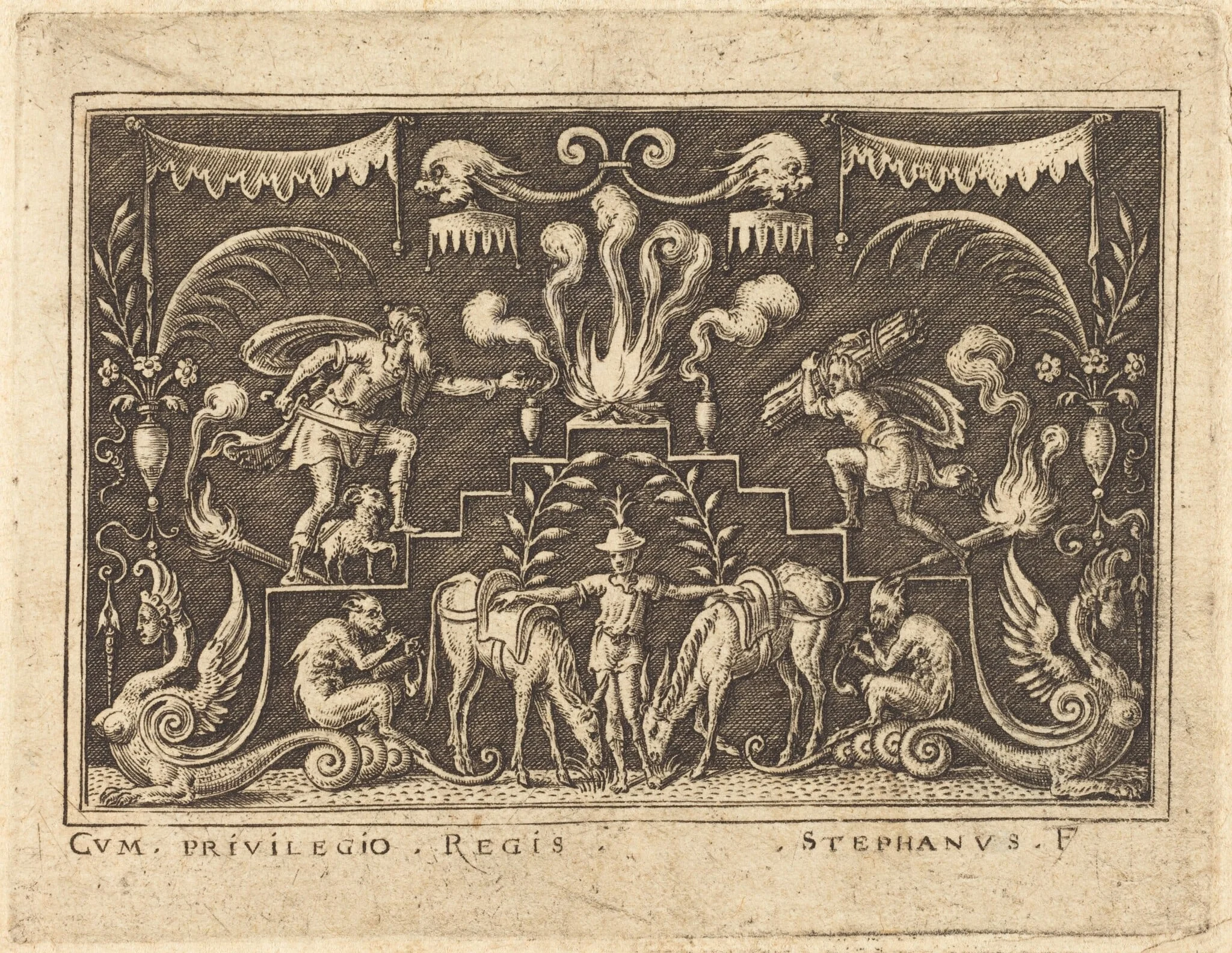 Sacrifice of Abraham, by Etienne Delaune, ink, 1551