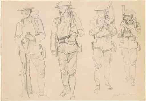 Studies for "Entering the War" [recto]