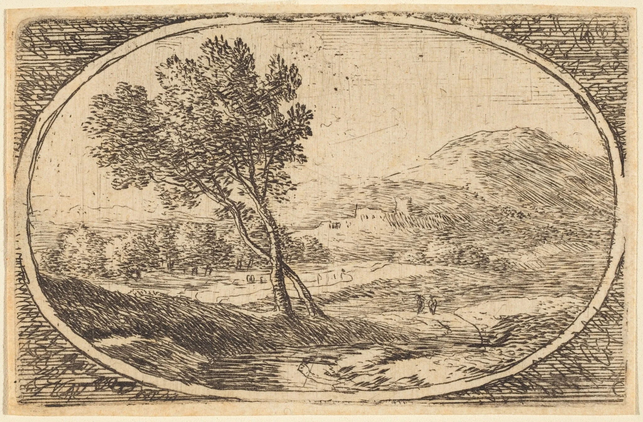 A Landscape with a Great Tree, by Herman van Swanevelt, ink, 1584