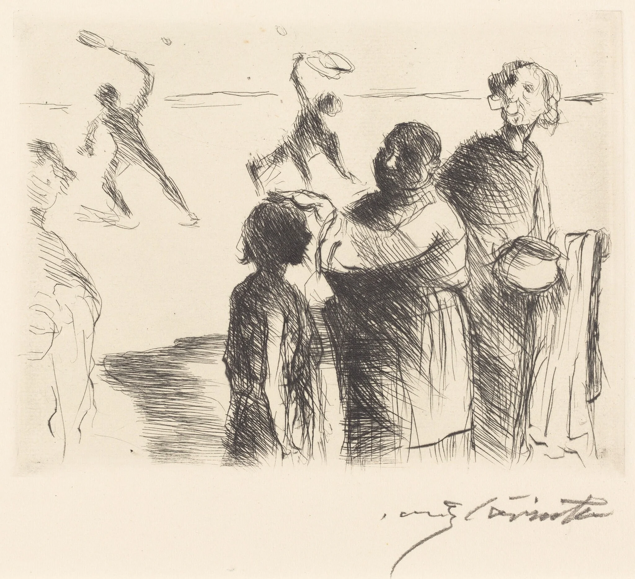 Das Gastmahl des Trimalchio: pl. II (The Banquet of Trimalchio: pl. II), by Lovis Corinth, ink, 1919