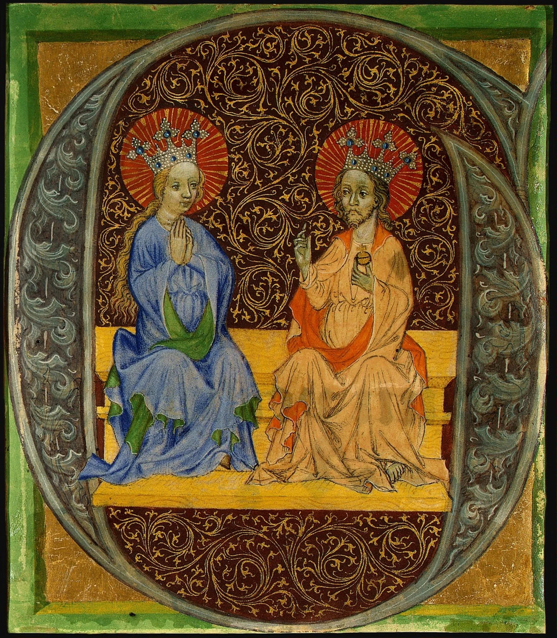 Christ and the Virgin Enthroned, by Bohemian 15th Century, 1415