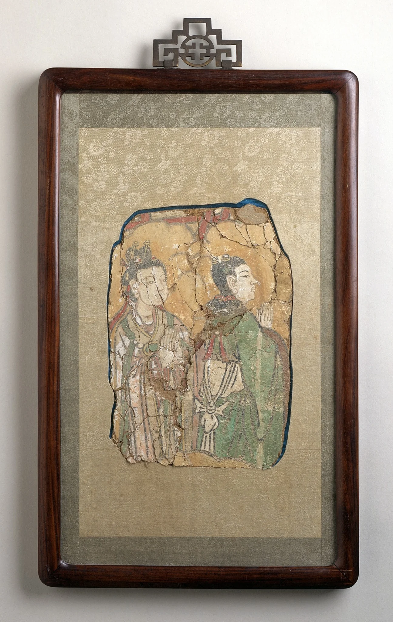 Mural Fragments of Two Devotees, by Unknown, unspecified