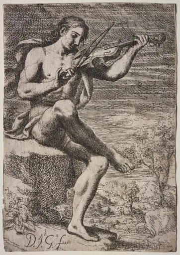 Nude Man Playing a Violin