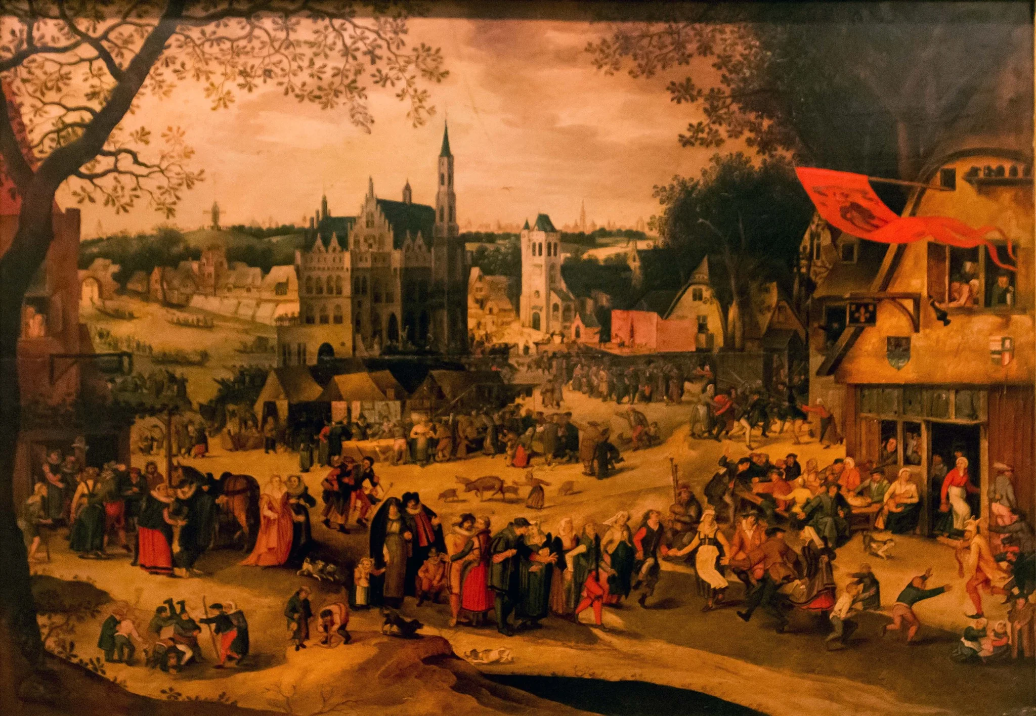 Quermesse de Audenaerde by David Vinckboons, Museu Nacional de Arte Antiga, by David Vinckboons, unspecified, 1600