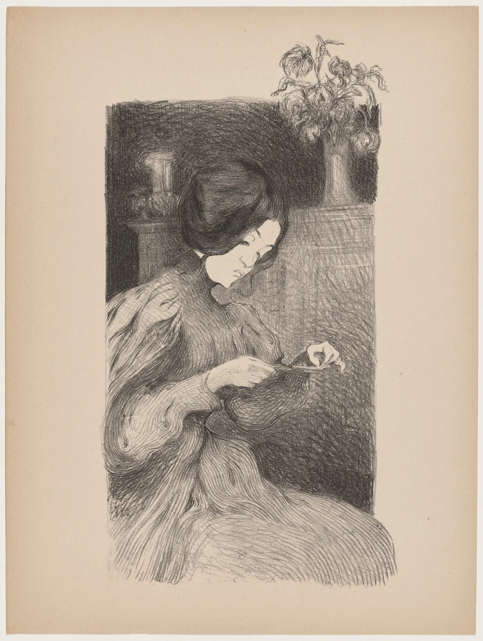 Le solitaire, by B.-A. Neuburger, ink, 1895