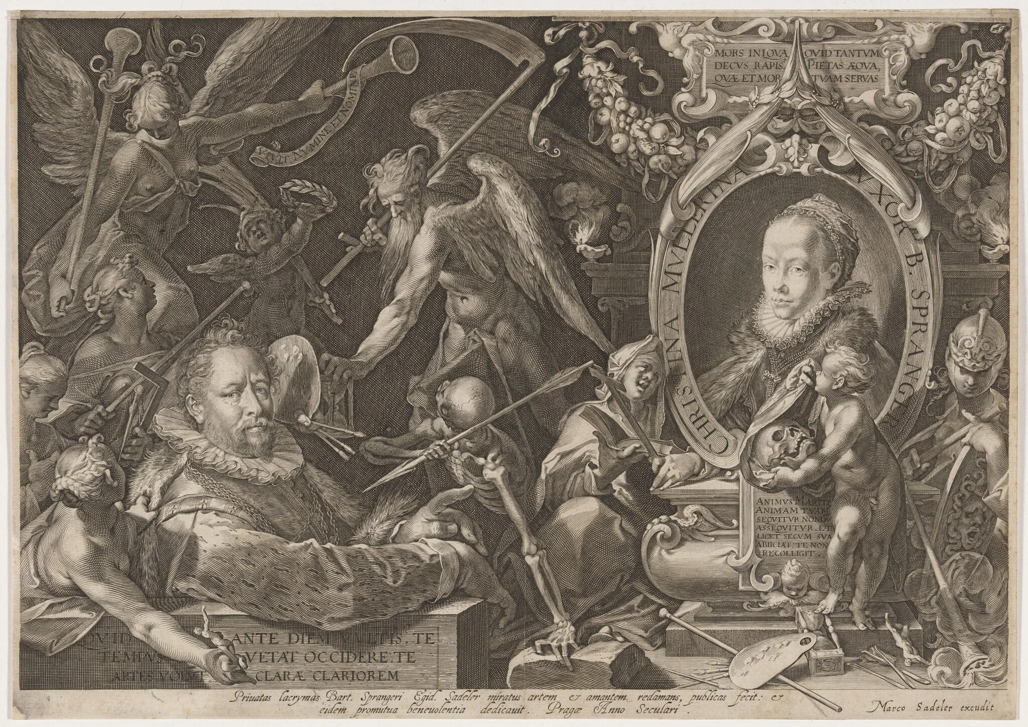 Bartholomew and Christina Spranger, by Aegidius Sadeler II, ink, 1600