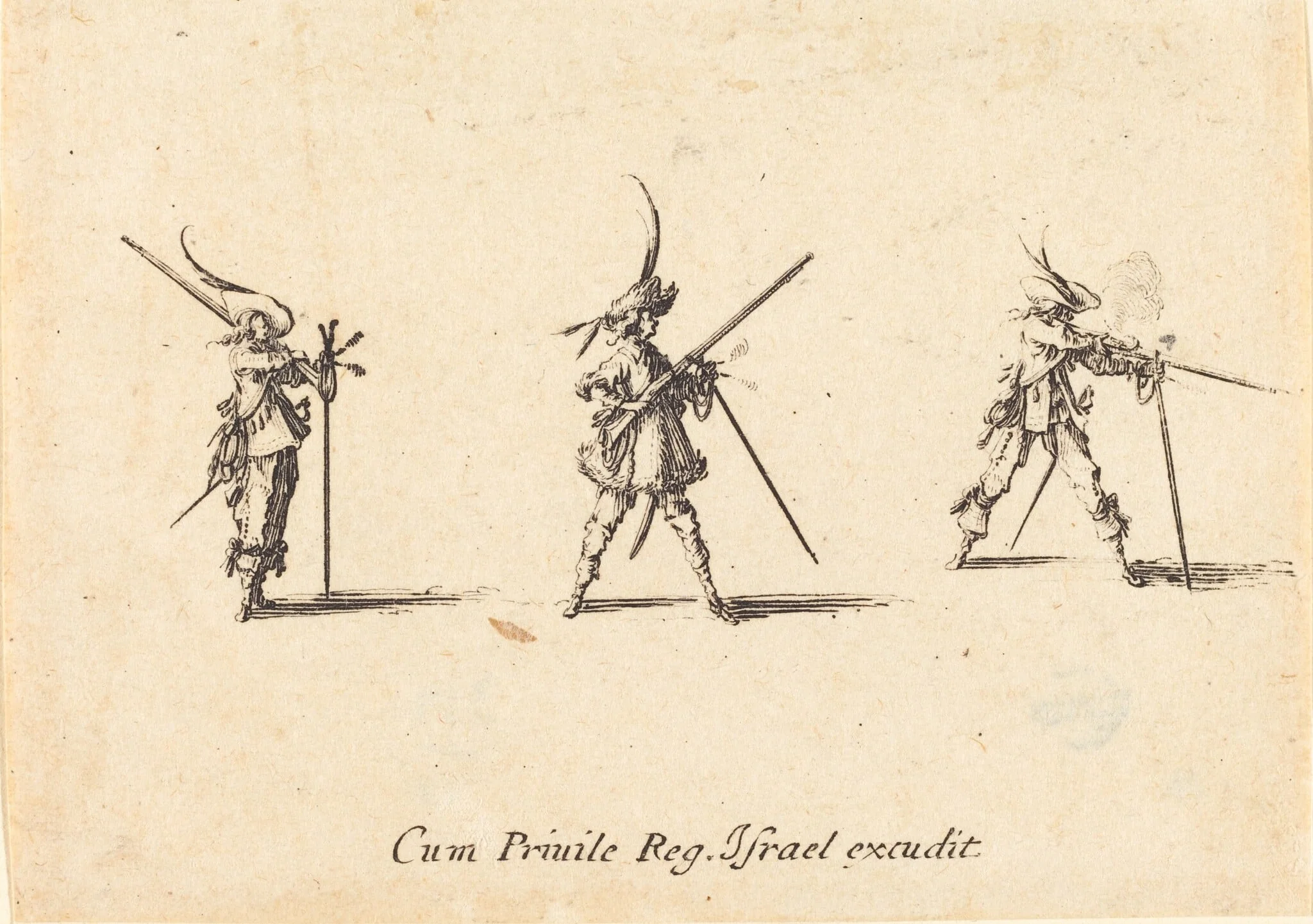 Firing the Musket, by Jacques Callot, ink, 1634