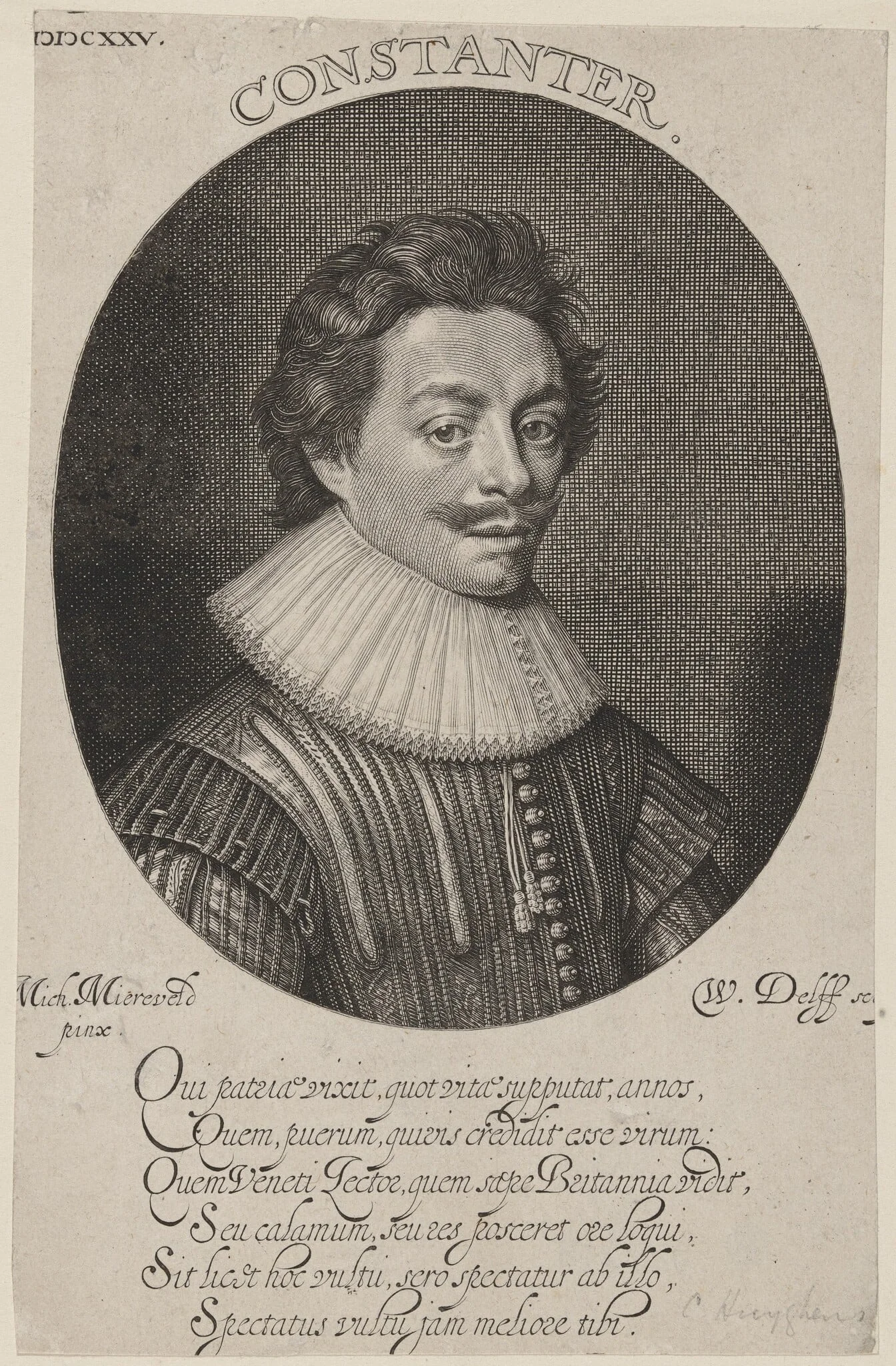 Constantin Huygens, by Willem Jacobsz Delff, ink, 1625