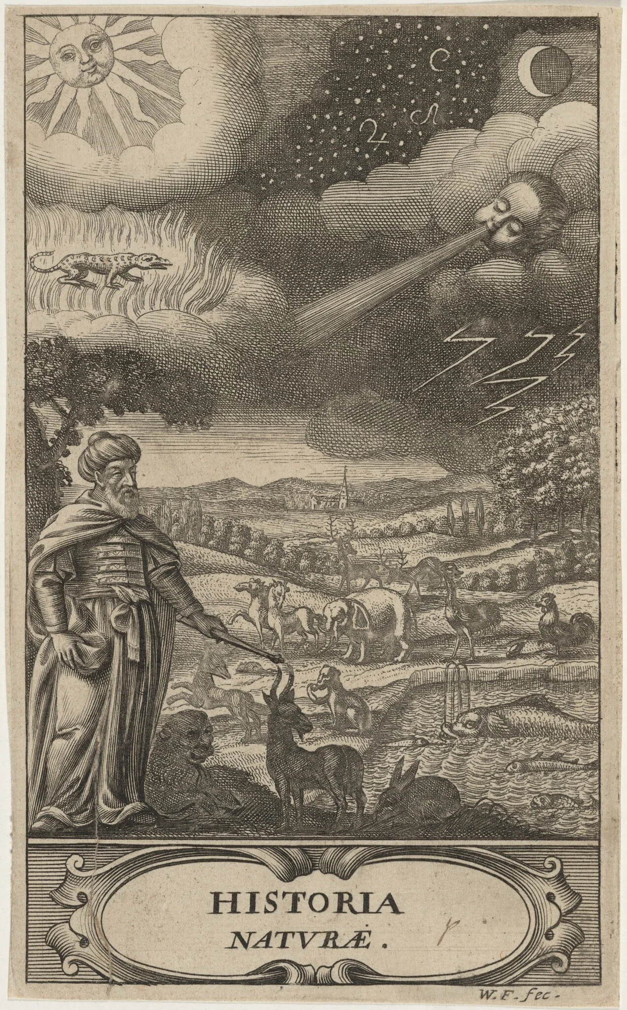 The Creation of Animals, by William Faithorne, ink, 1673
