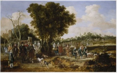 Prince Maurits and Prince Frederik Hendrik Going to the Chase, by Pieter de Molijn, unspecified, 1625