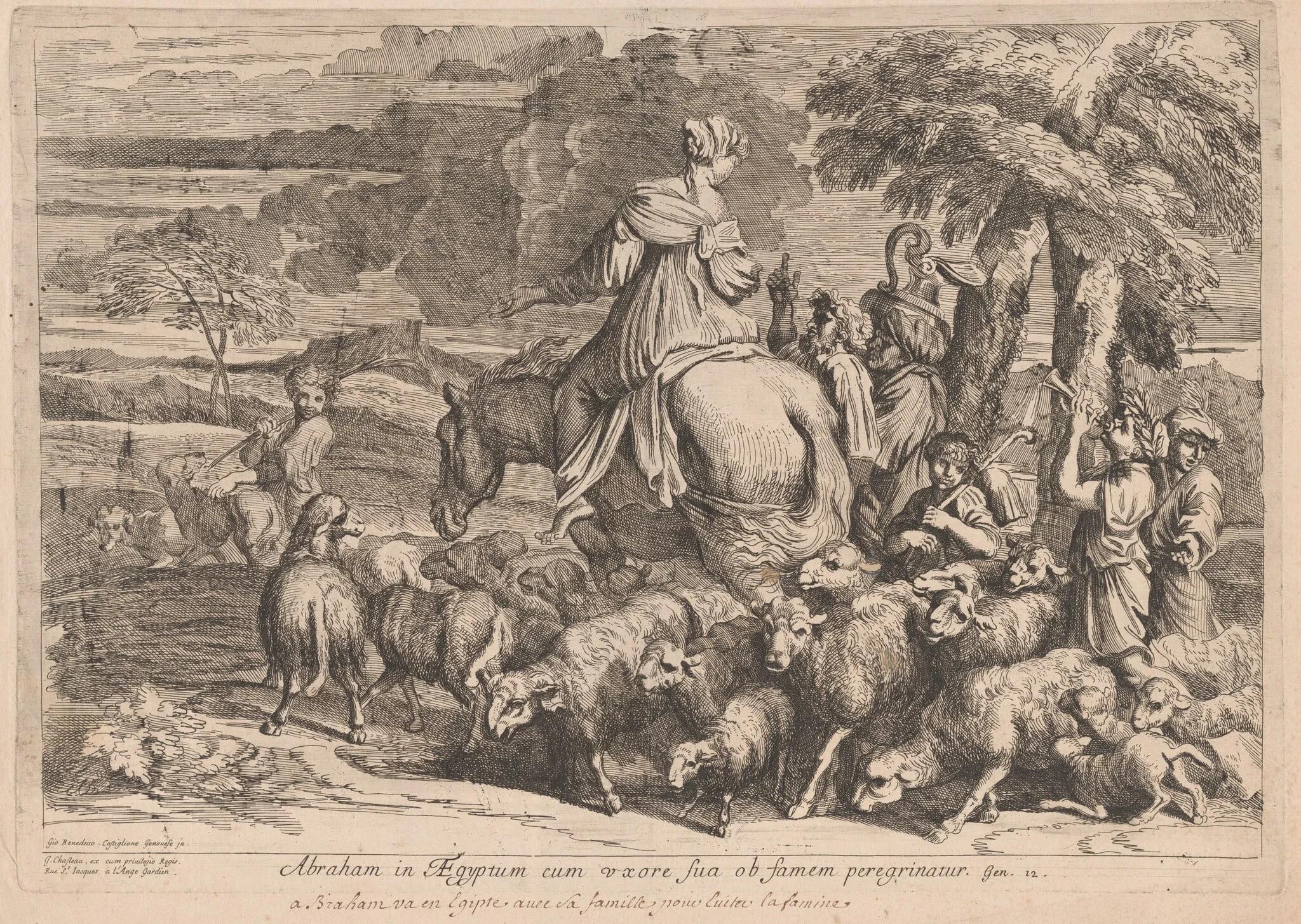 Abraham in Aegyptum (Abraham in Egypt), by Claude Macé, ink, 1660