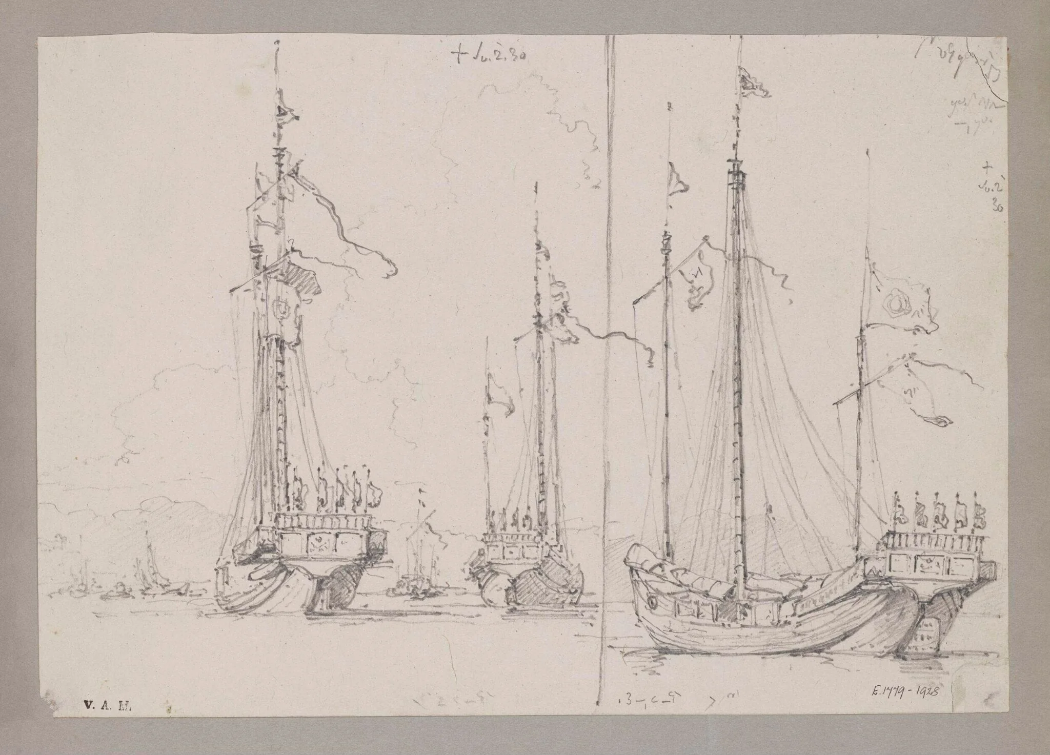 Chinese junks, by George Chinnery, 4