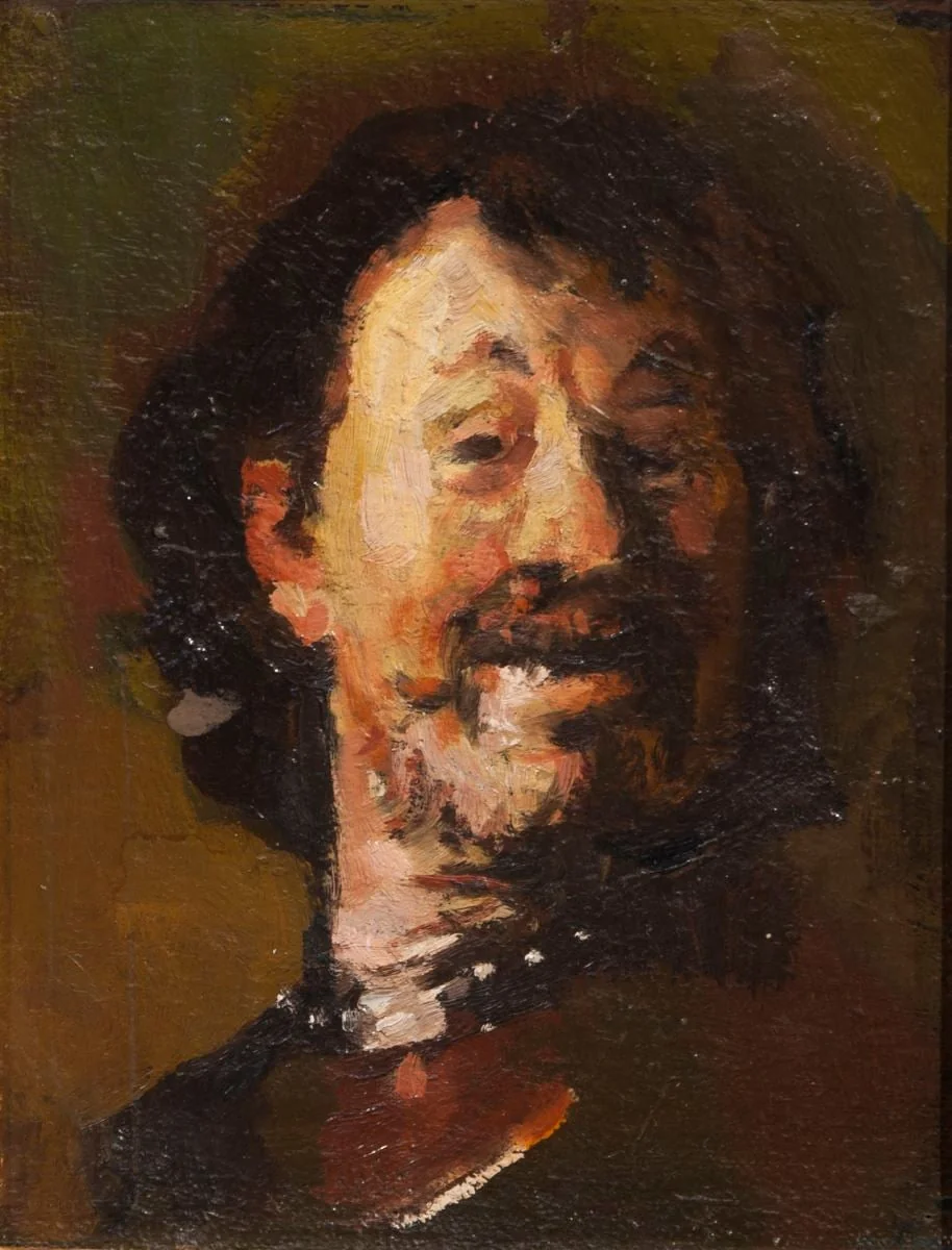 Omul care râde (interpretare după Rembrandt), by Corneliu Baba, 1986