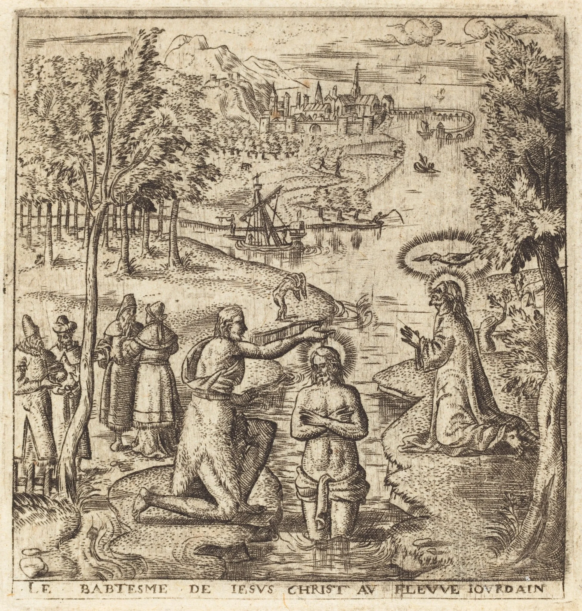 The Baptism of Christ, by Léonard Gaultier, ink, 1578