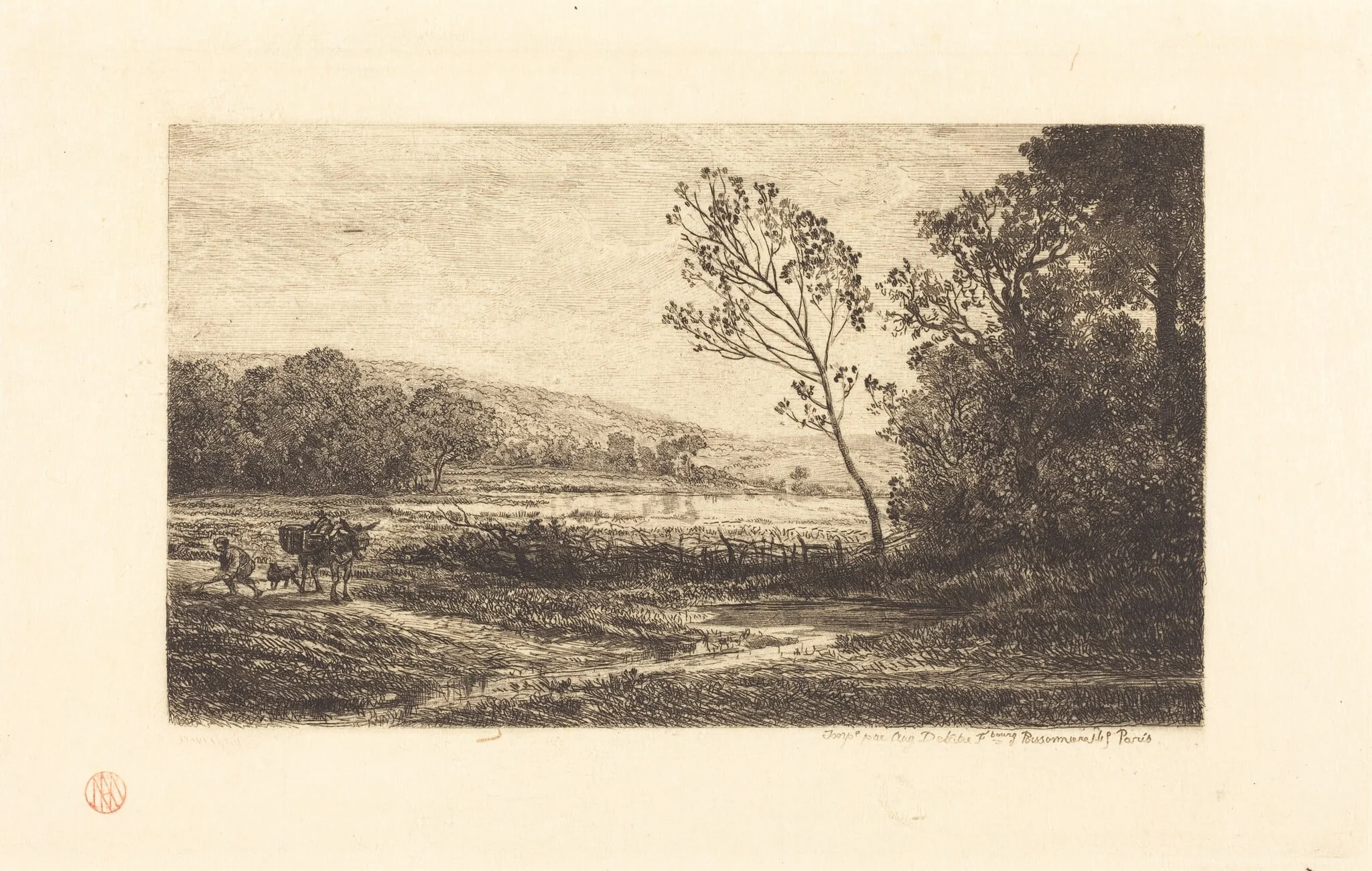 Autumn (L'Automne), by Charles François Daubigny, ink, 1848