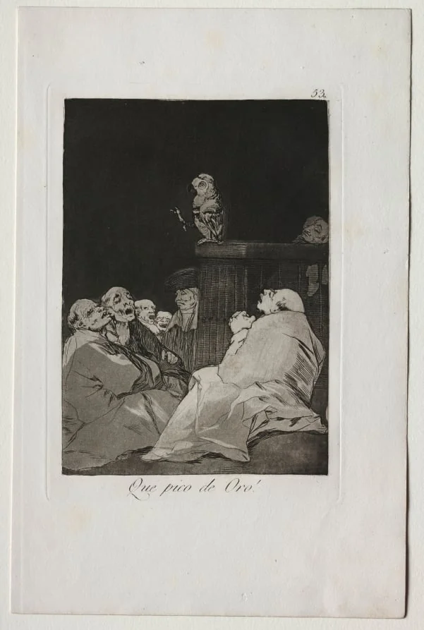 What a Golden Beak!, Plate 53, by Francisco Goya, 1799
