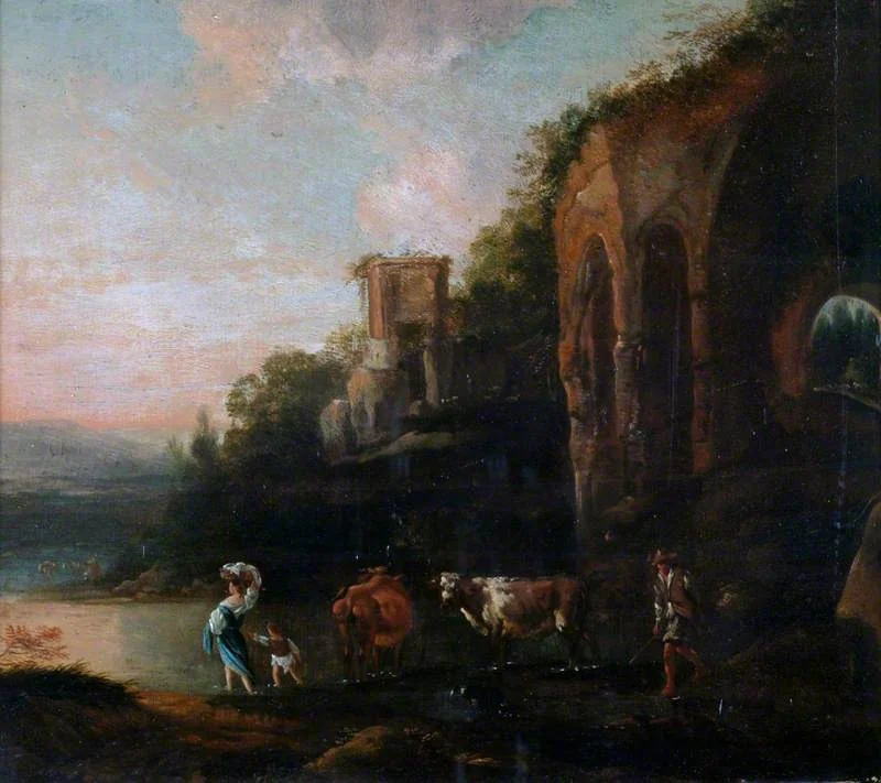 Landscape with a Bridge and Cattle