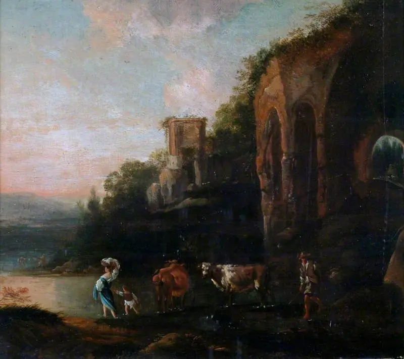 Landscape with a Bridge and Cattle